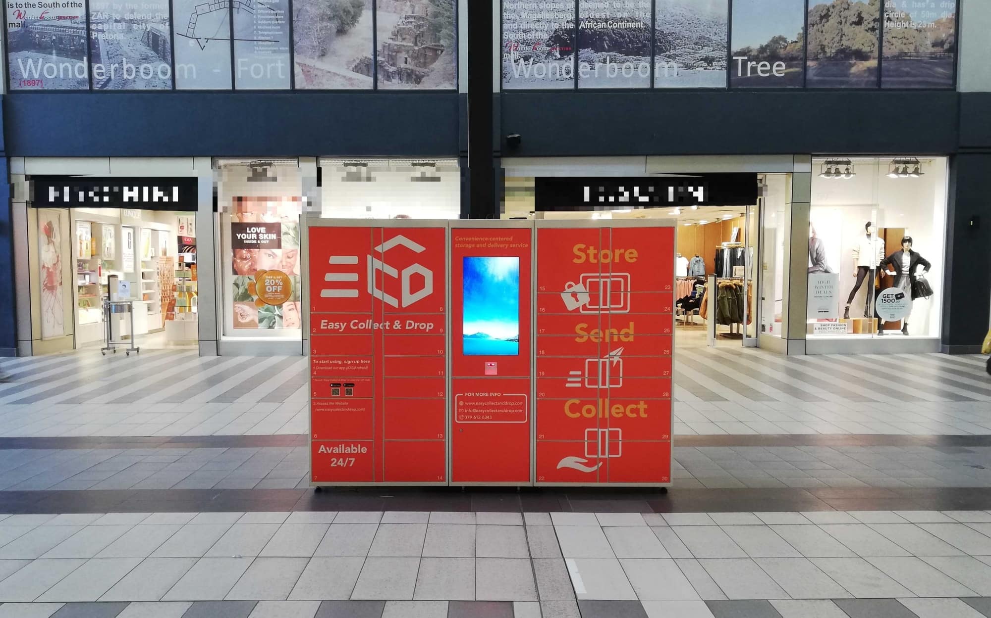 A smart locker in shopping mall